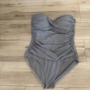 Anne Cole Women's Twist Front Ruched Padded Swim One Piece Swimsuit Size 16